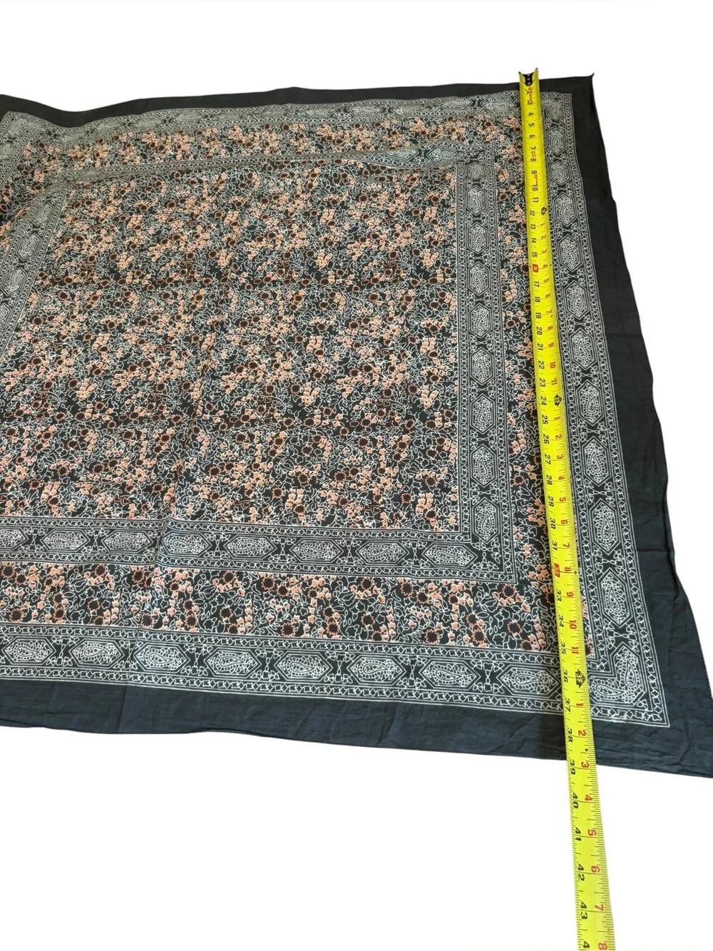 Anthropologie Cotton Metallic Thread Alix Kerchief Scarf Navy Gray
